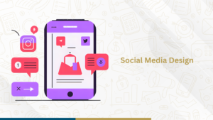 social media design with smartphone and icons