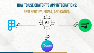 ChatGPT's AI connecting with Spotify, Figma, and Canva apps through integrations